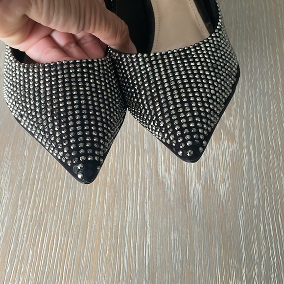 Schutz low crystal heels , size 10; new